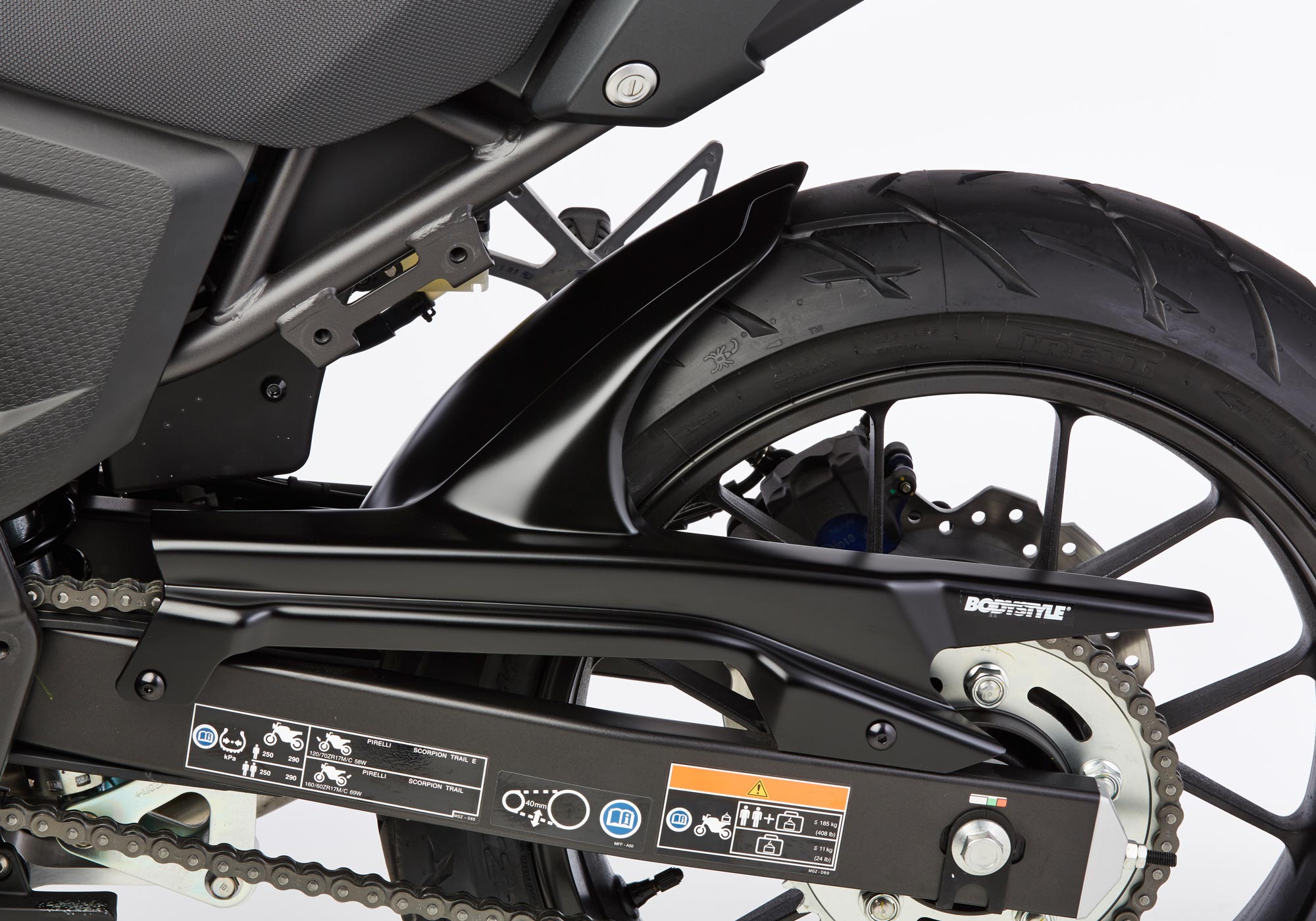 BODYSTYLE rear hugger ABS plastics matt black, black