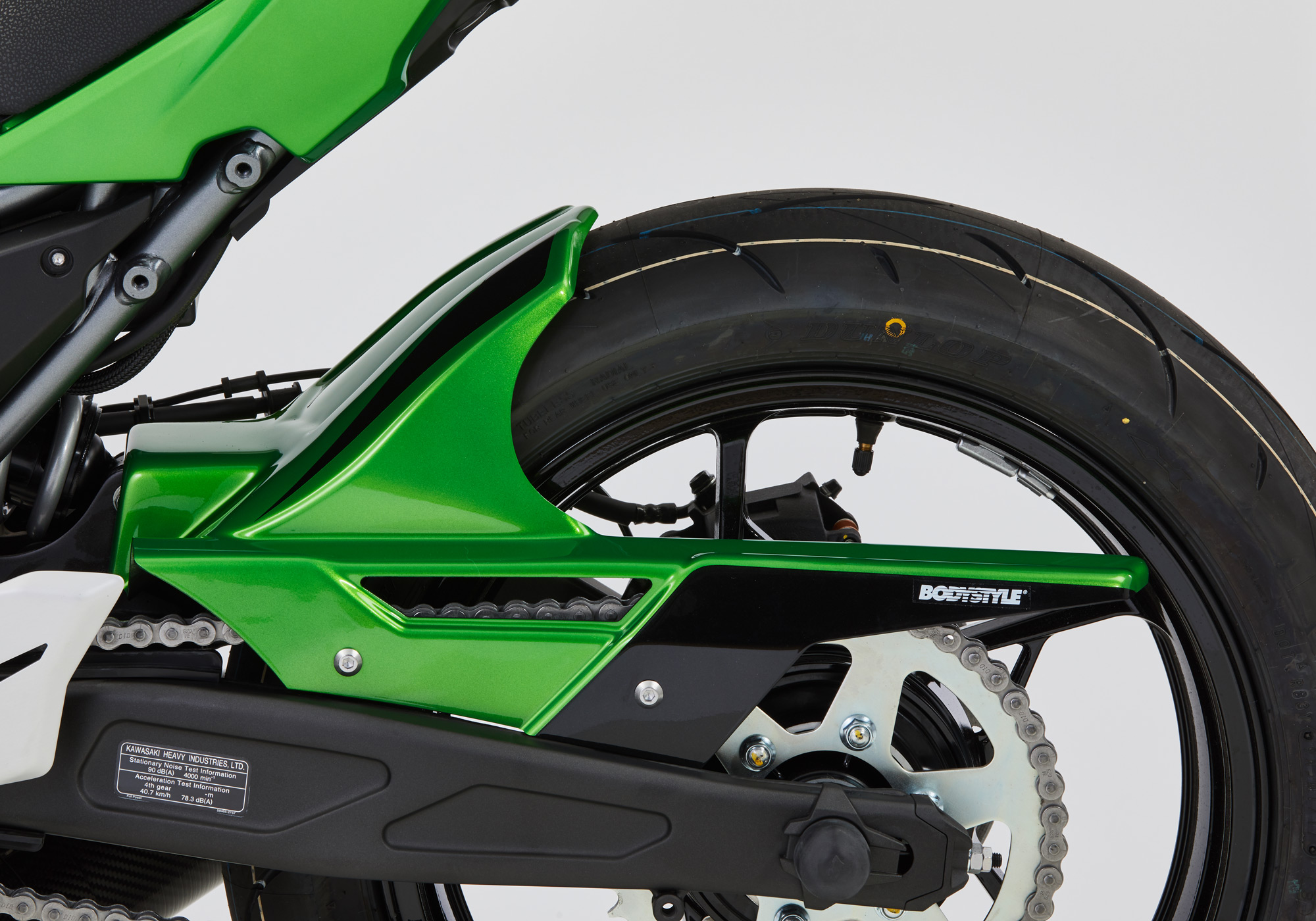 BODYSTYLE arrière hugger ABS plastiques vert/noir, noir-vert