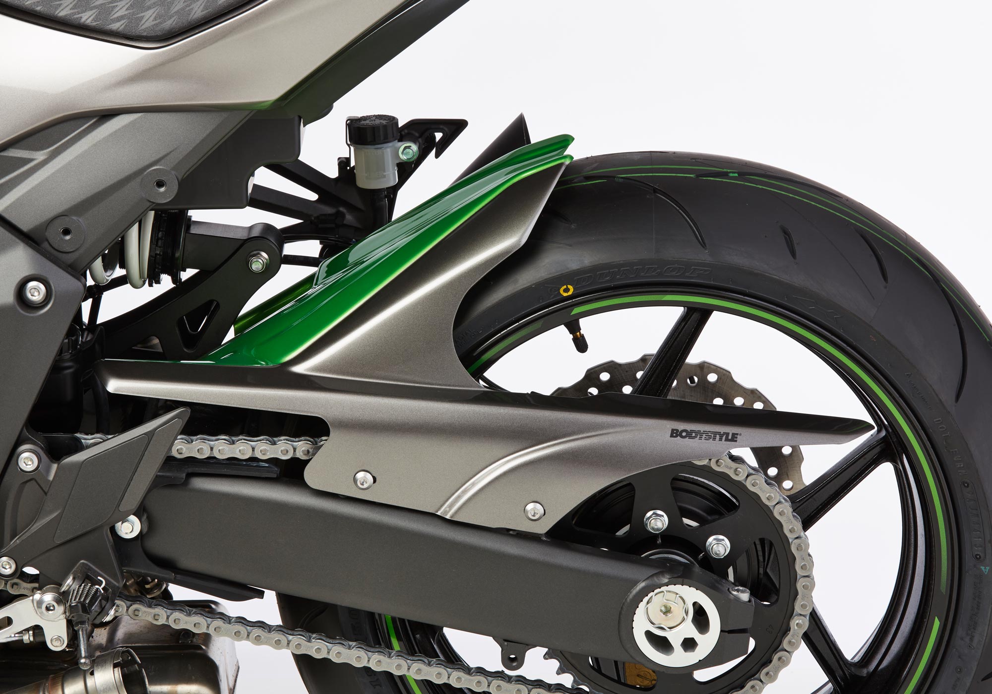BODYSTYLE rear hugger ABS plastics green, green
