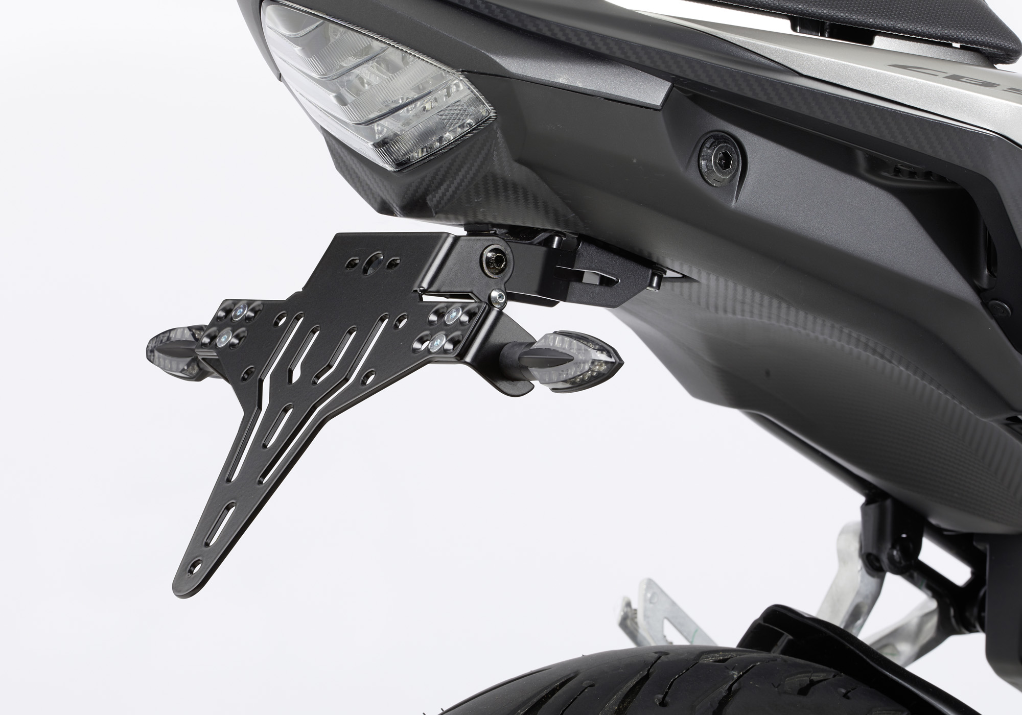 PROTECH license plate holder powder-coated stainless steel black, black