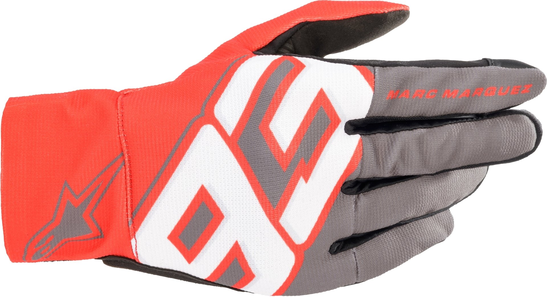 Image of Alpinestars MM93 Aragon Guanti moto grigi/rossi/bianchi scuro, grigio-rosso, dimensione 2XL