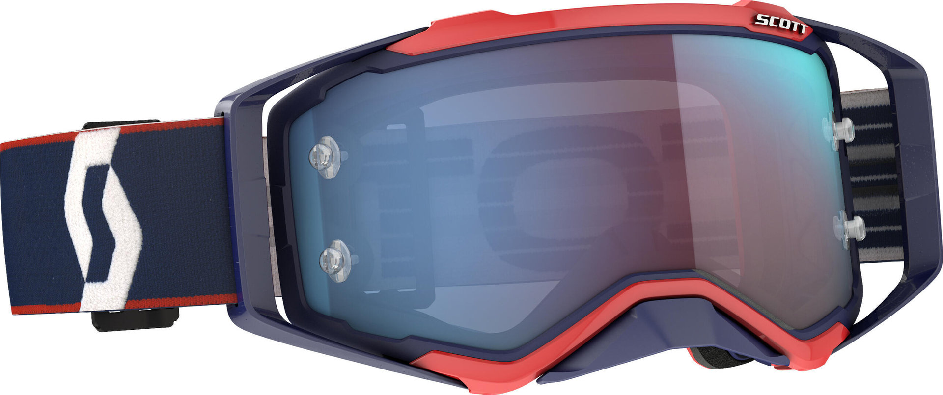 Scott Prospect retro blue/rod Motocross Goggles, blue-red, blue-red, Size One Size