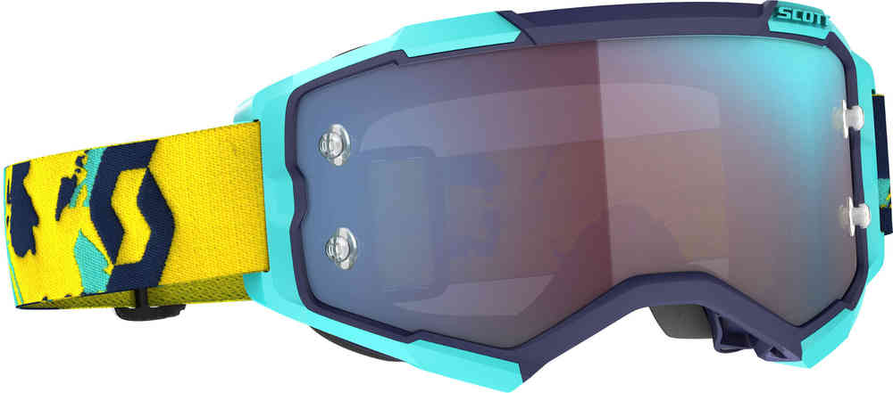 Scott Fury geel/blauwe Motorcross Goggles