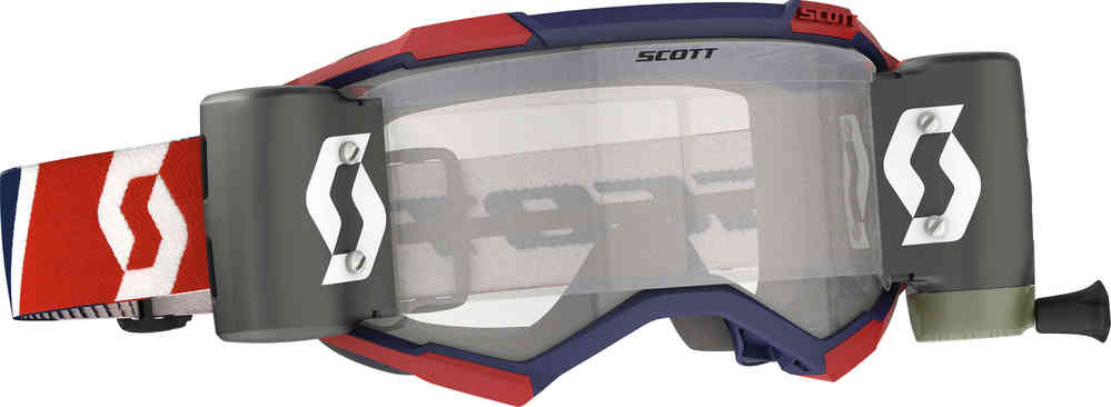 Scott Fury WFS 紅色/藍色摩托車護目鏡。