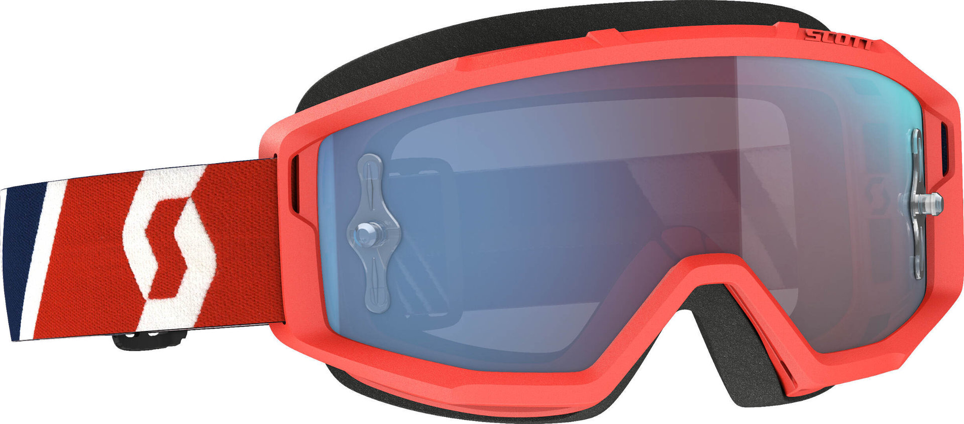 Scott Primal red/blue Motocross Goggles, blue-red, blue-red, Size One Size