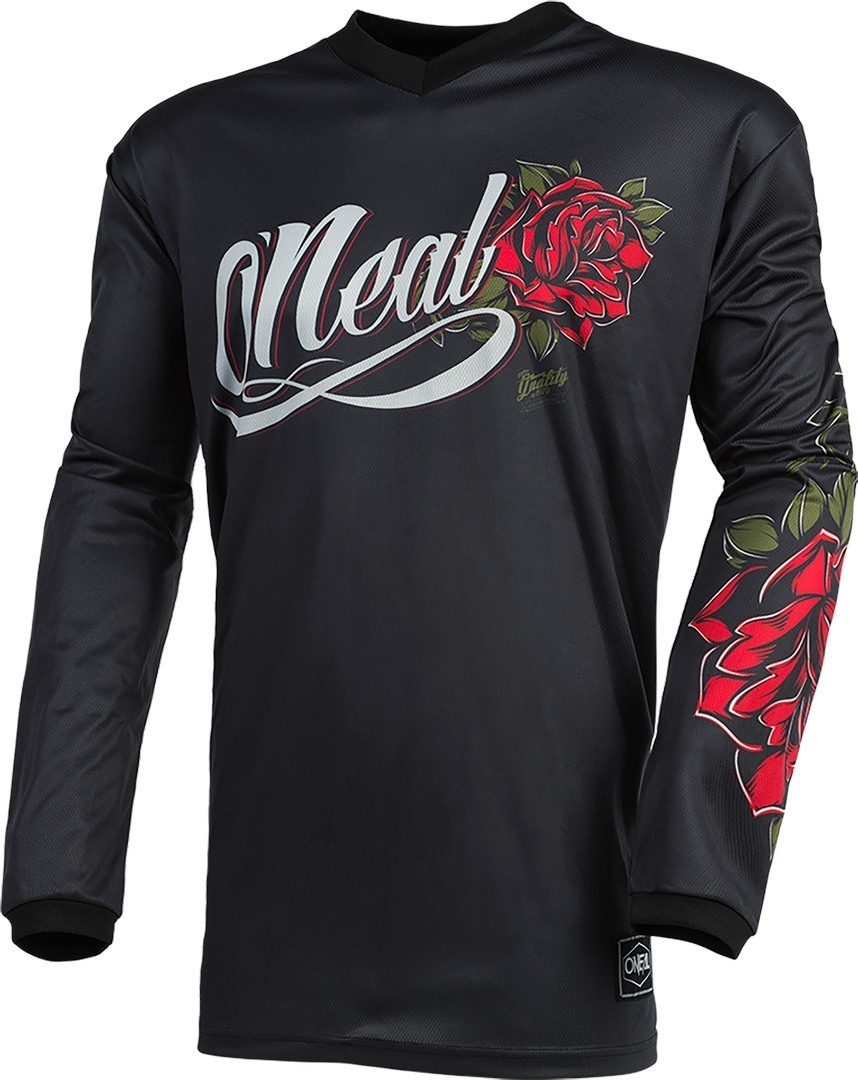 Image of Oneal Element Roses Maglia delle donne Di Motocross, nero-rosso, dimensione 2XL
