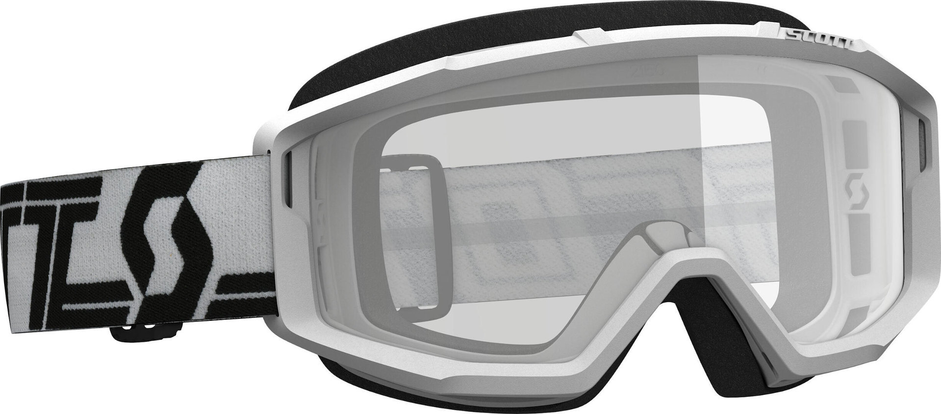 Scott Primal Clear white/black Motocross Goggles, black-white, black-white