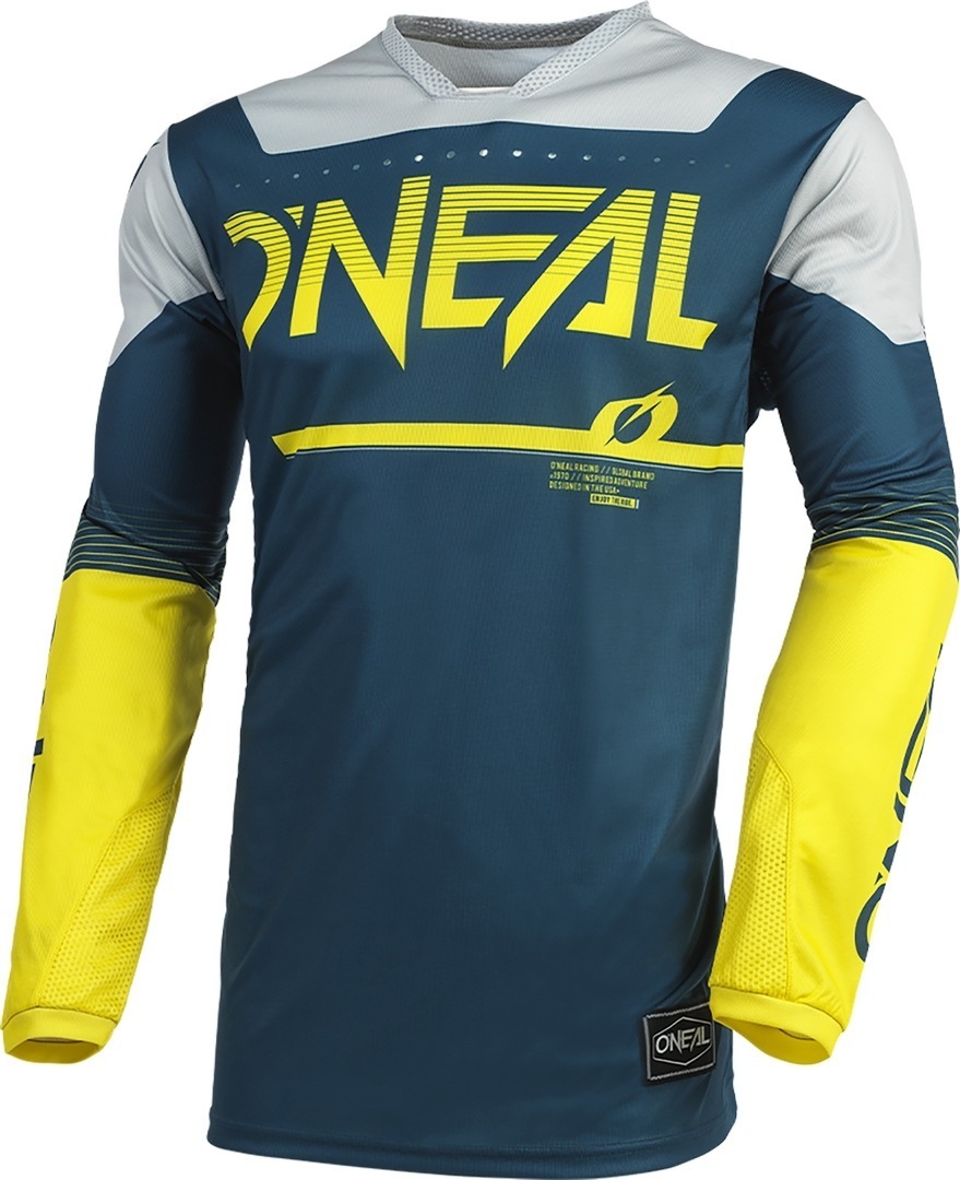 Image of Oneal Hardwear Surge Maglia Motocross, grigio-blu, dimensione M
