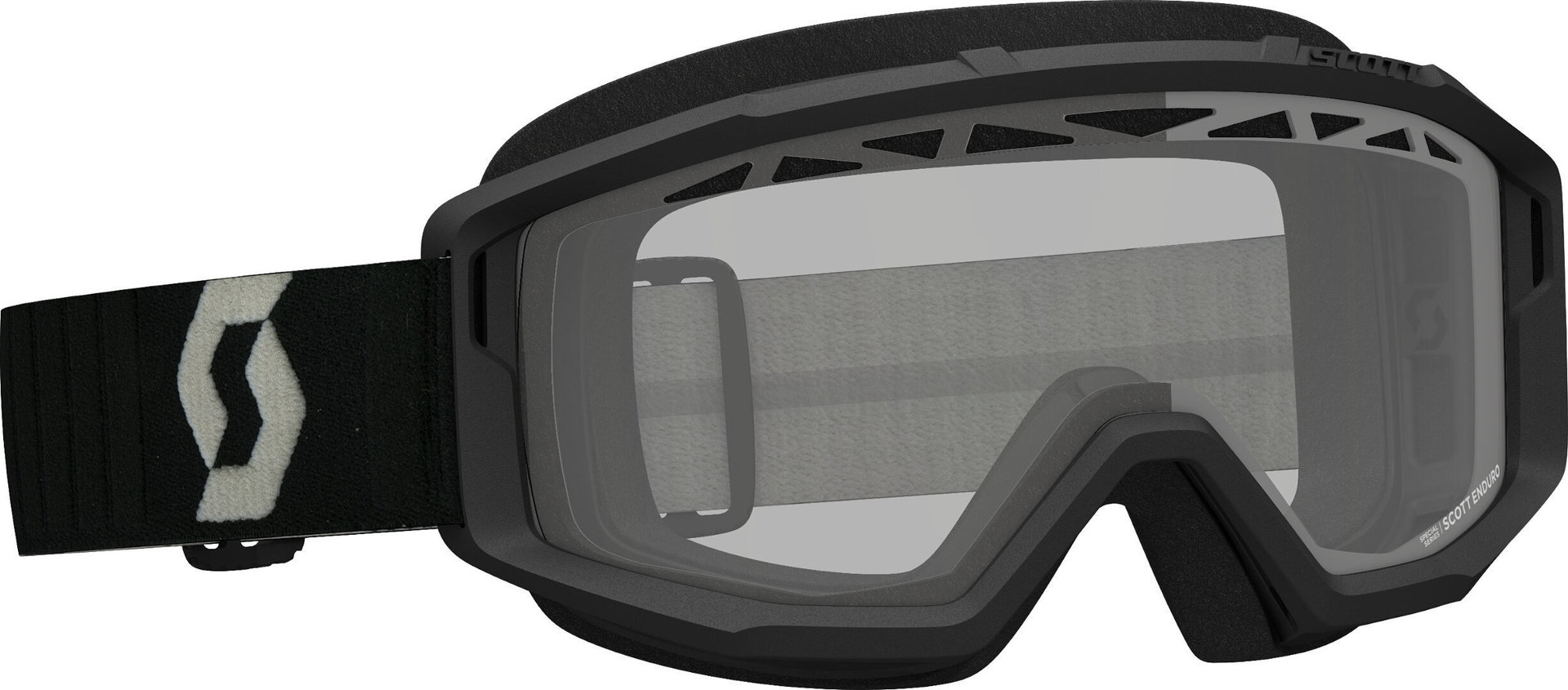 Scott Primal Enduro black/grey Motocross Goggles, black-grey, black-grey, Size One Size