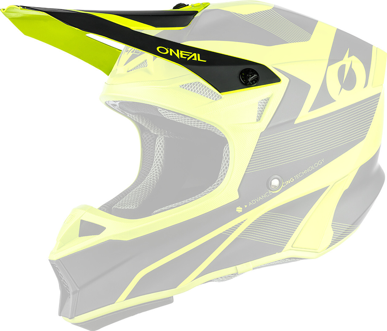 Oneal 10Series Hyperlite Compact Helmet Peak, black-yellow, black-yellow, Size One Size