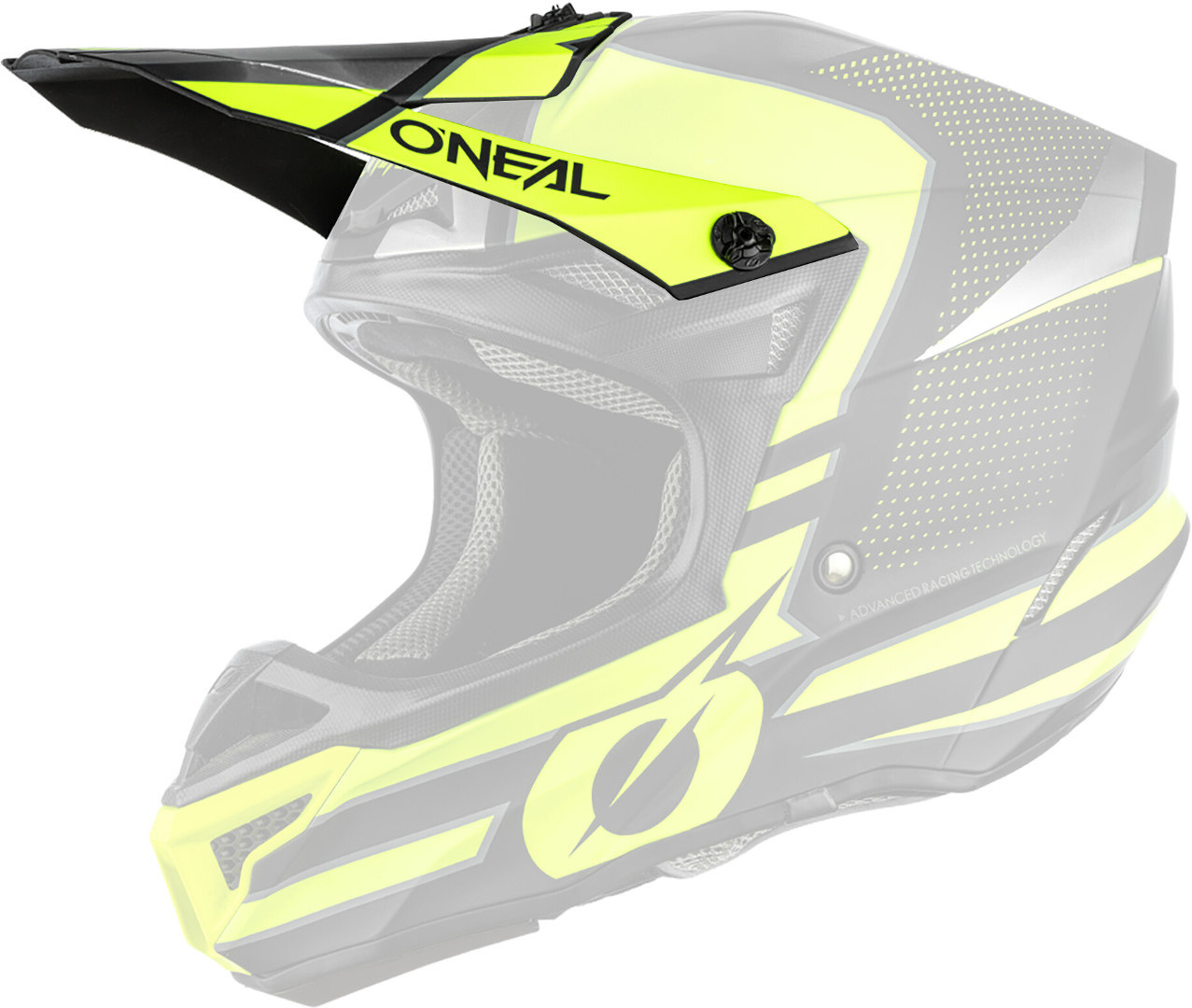 Oneal 5Series Polyacrylite Sleek Helmet Peak, black-yellow, black-yellow, Size One Size