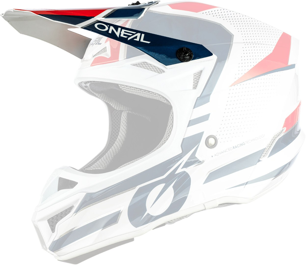 Oneal 5Series Polyacrylite Sleek Helmet Peak, white-red, white-red, Size One Size