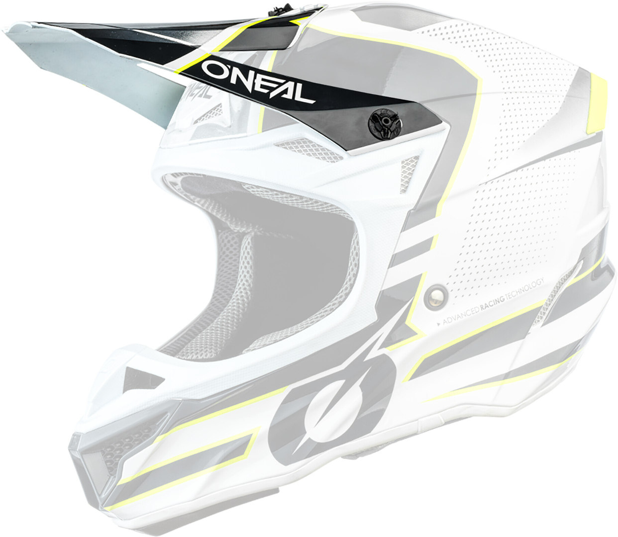 Oneal 5Series Polyacrylite Sleek Helmet Peak, grey-white, grey-white, Size One Size