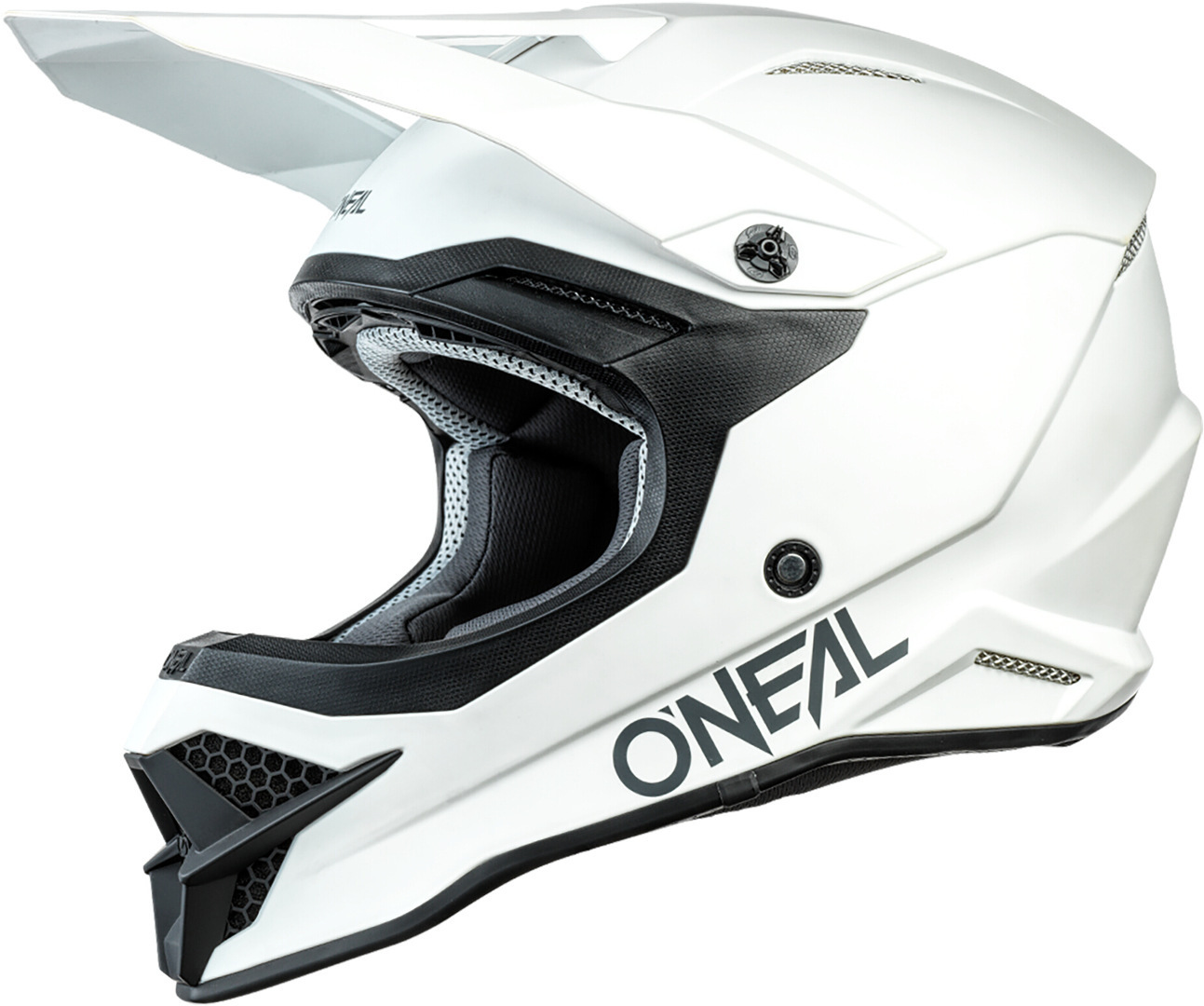 Oneal 3Series Solid Motocross hjälm, vit, storlek L