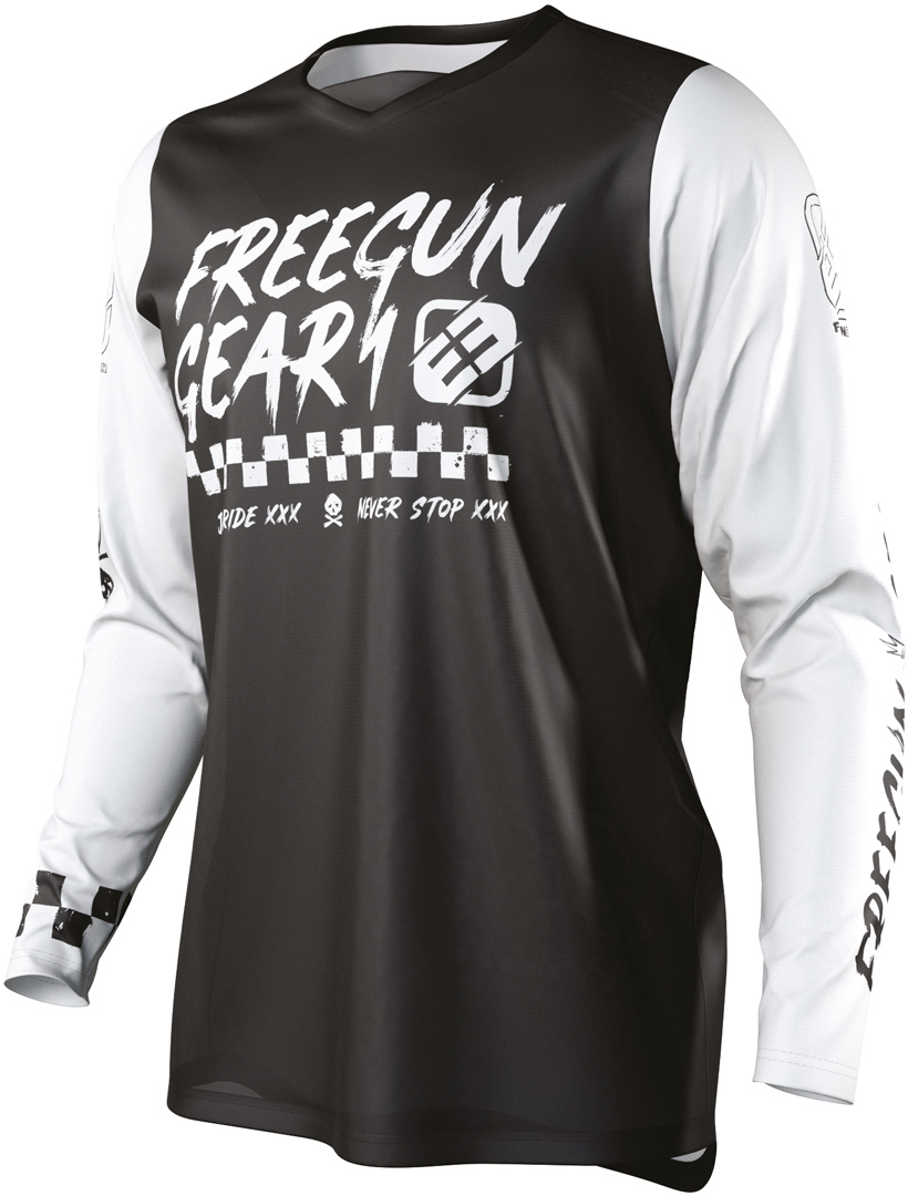 Freegun Devo Speed Kinder Motocross Jersey, schwarz-weiss, Größe 10 - 11, schwarz-weiss, Größe 10 - 11