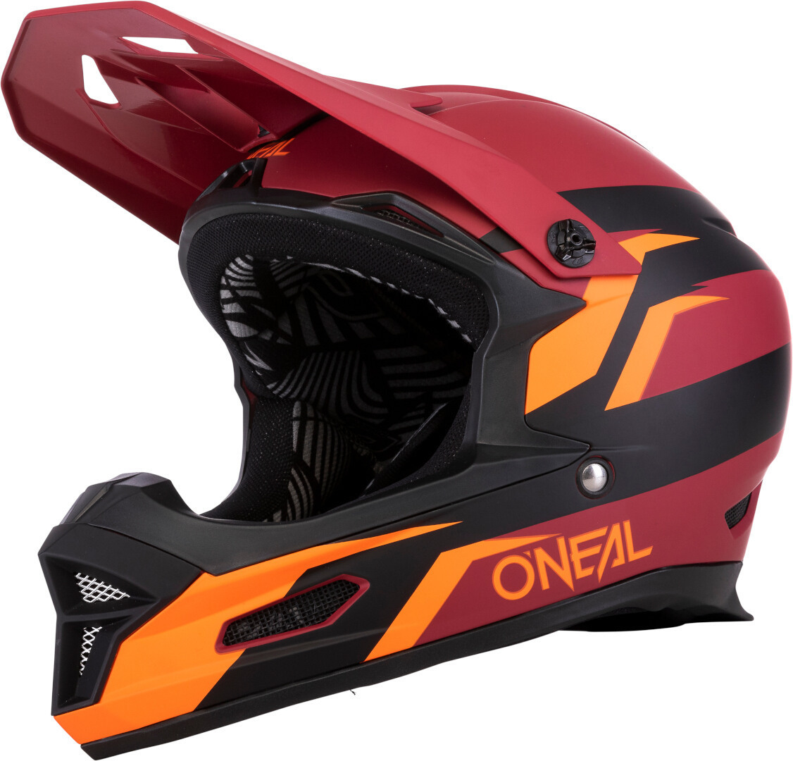 Oneal Fury Stage Casco da discesa, rosso-arancione, dimensione M