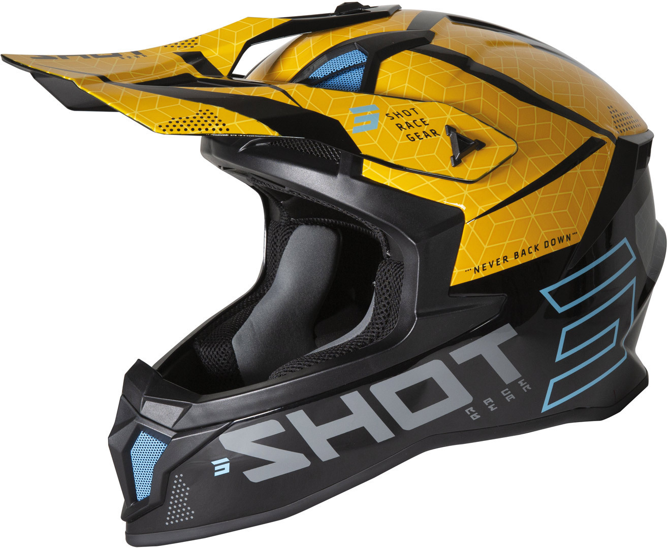 Shot Lite Core Motocross Helm, schwarz-gelb, Größe XL, schwarz-gelb, Größe XL