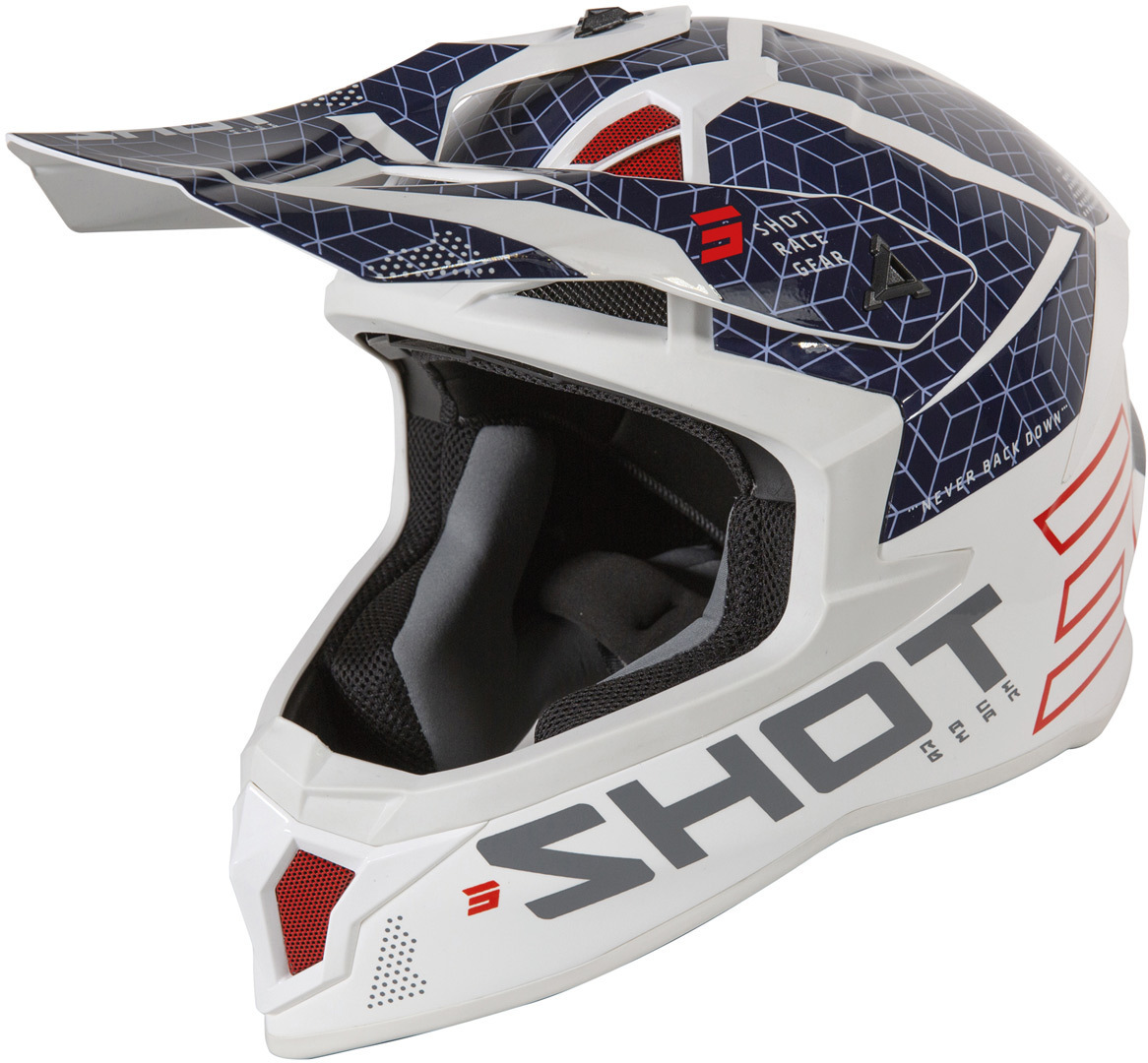 Shot Lite Core Motocross Helm, rot-blau, Größe M, rot-blau, Größe M