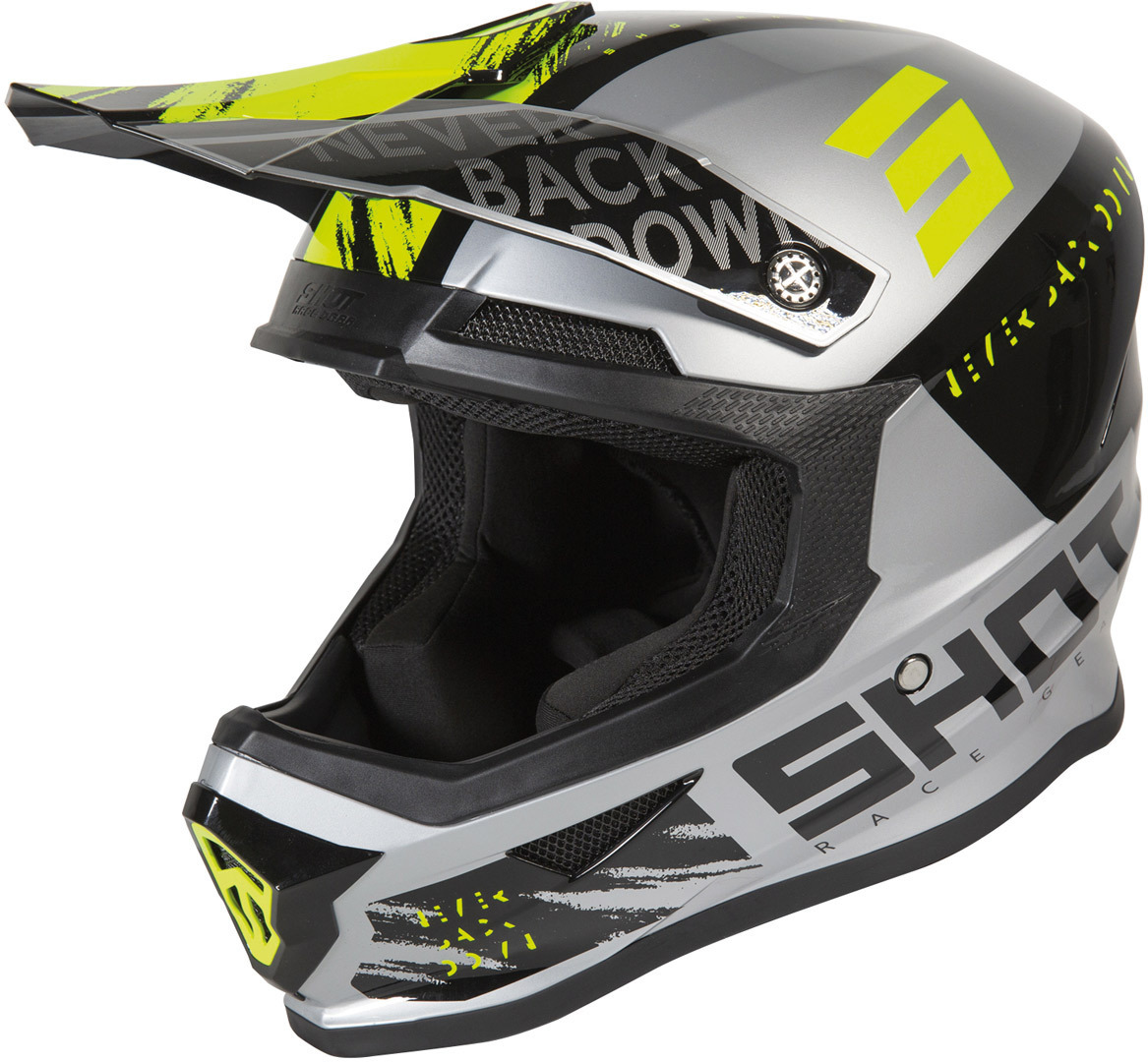 Shot Furious Draw Motocross Helmet, grey-yellow, Size 2XL, grey-yellow, Size 2XL