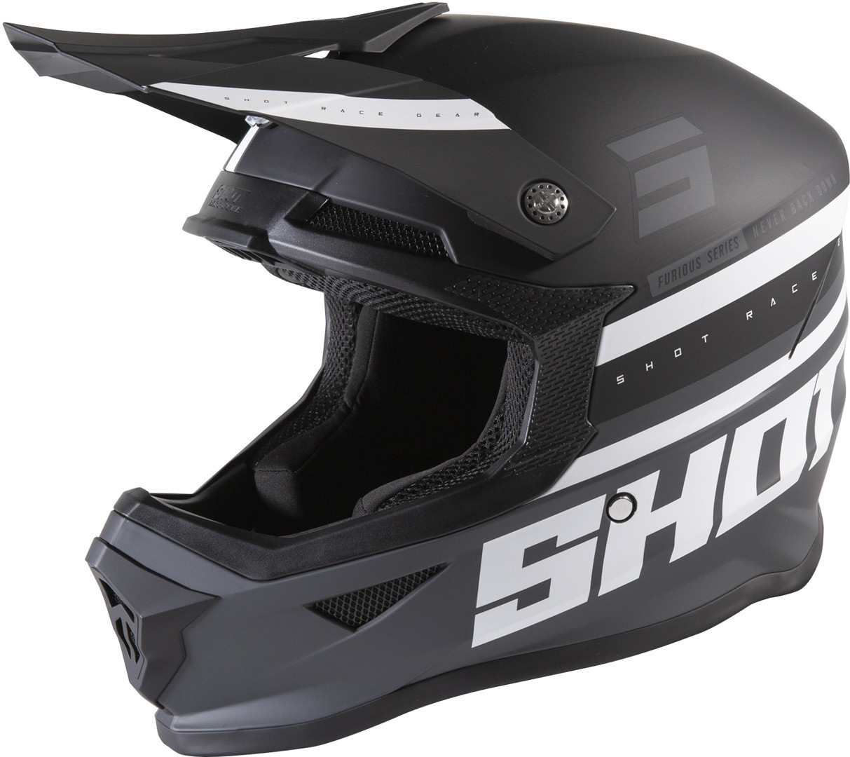 Shot Furious Shining Motocross Helmet, black-grey, Size 2XL, black-grey, Size 2XL