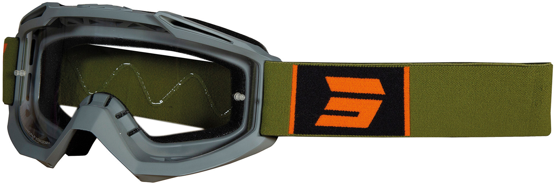 Shot Assault Fashion Motocross Brille, grau-grün, grau-grün