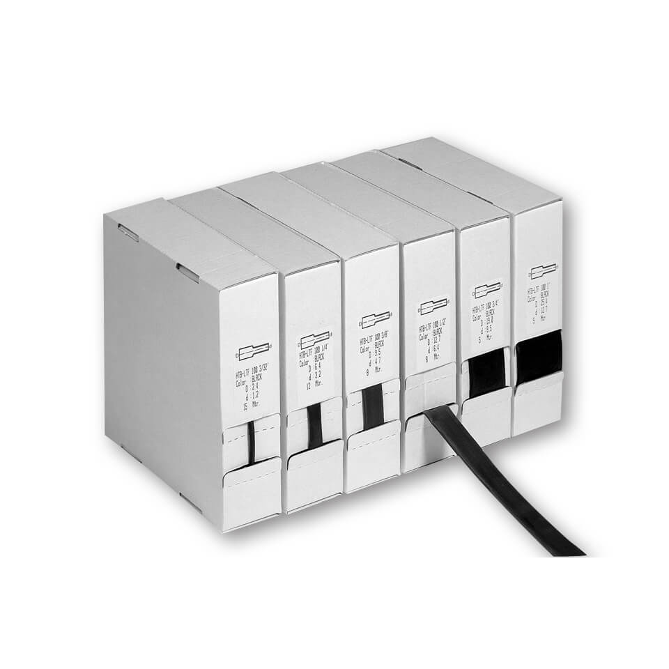 DERAY Shrink tubing 2:1 3,2/1,6 mm, Box 15m, black, black