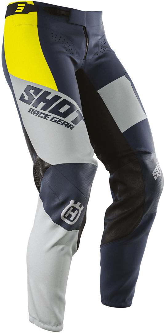 Side view of Shot Aerolite Husqvarna Limited Edition Motocross Pants, grey-blue, Size 30 for Men