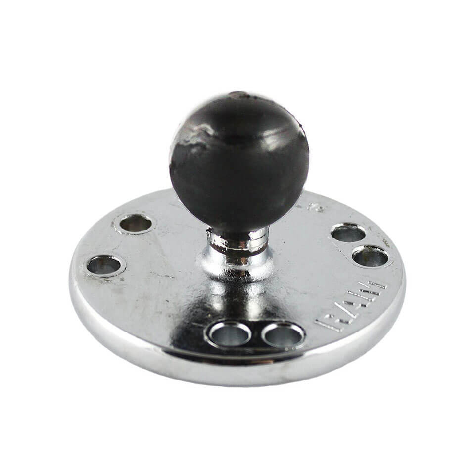 Soportes RAM Placa base de cromo redondo (AMPS) - Placa base de 63,5 mm, bola B (1 in.)