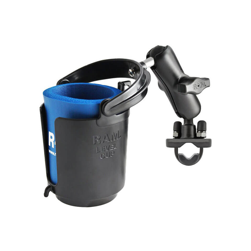 RAM Mounts Pipe holder with drink holder with clamp, B ball (1