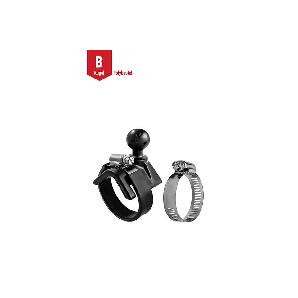 RAM Mounts V-base with clamp for pipe mounting - B-ball (1 inch)