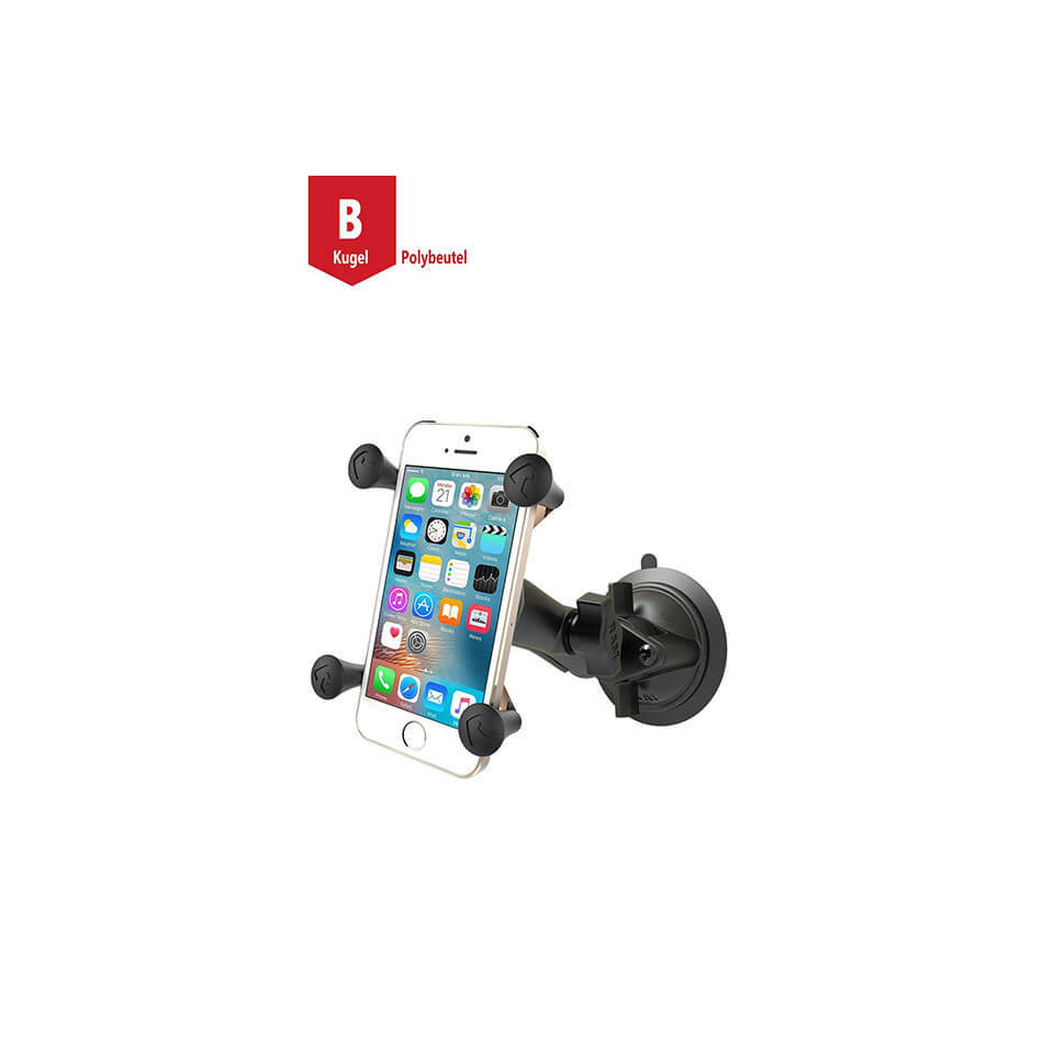 RAM X-Grip iPhone 5 Holder with RAM Mighty-Buddy Suction Cup Mount (sku 18407)