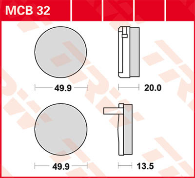 TRW Lucas MCB32 Scheibenbremsbelag Organisch mit ABE TRW Lucas MCB32 Scheibenbremsbelag Organisch mit ABE