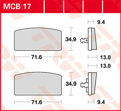 TRW Lucas Brake pad MCB17