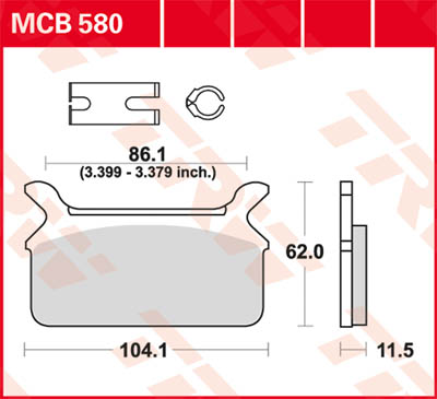 TRW Lucas Brake pad MCB580