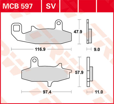 TRW Lucas Brake pad MCB597