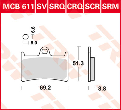 TRW Lucas Brake lining MCB611