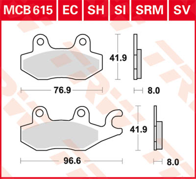 TRW Lucas Brake lining MCB615