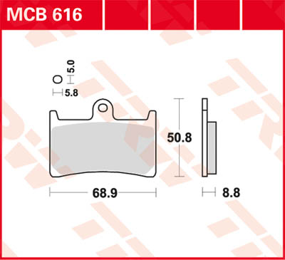 TRW Lucas Brake lining MCB616
