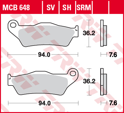 TRW Lucas Brake pad MCB648