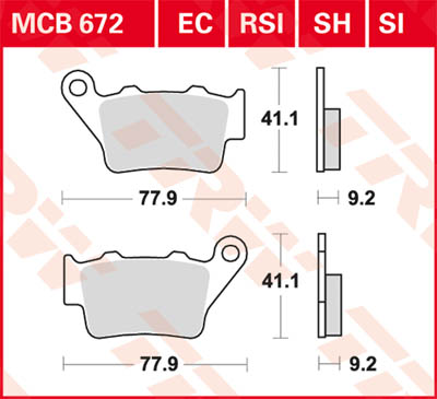 TRW Lucas Brake pad MCB672