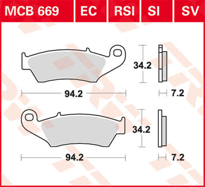 TRW Lucas Brake pad MCB669