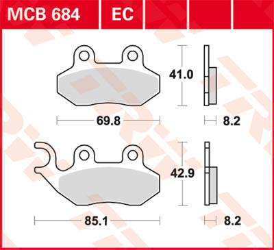 TRW Lucas Brake pad MCB684