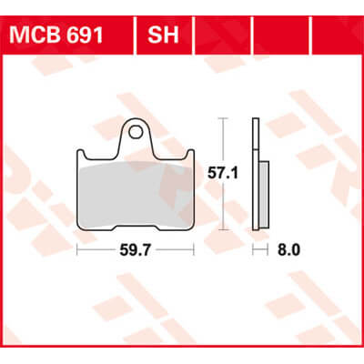 TRW Lucas Brake lining MCB691