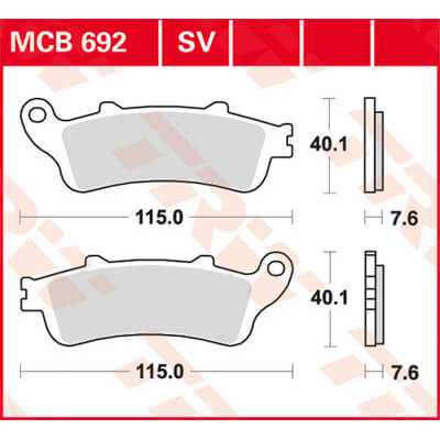 TRW Lucas Brake pad MCB692