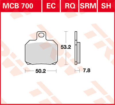TRW Lucas Brake pad MCB700