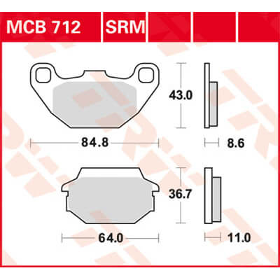 TRW Lucas Brake pad MCB712