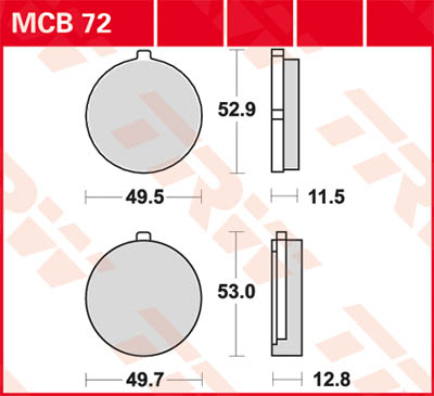TRW Lucas Brake pad MCB72