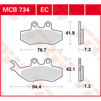TRW Lucas Brake pad MCB734