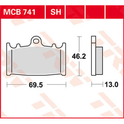 TRW Lucas Brake lining MCB741