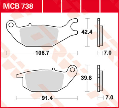 TRW Lucas Brake pad MCB738